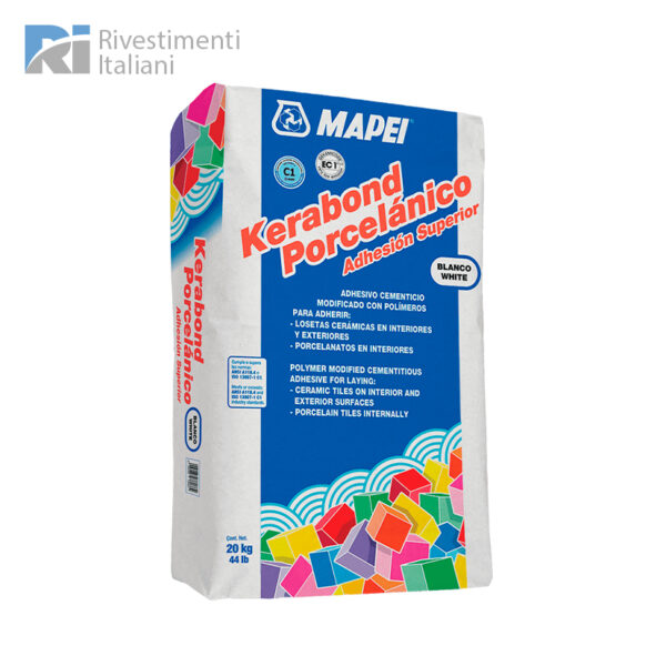 Kerabond Porcelánico Mapei - Adhesivo cementicio para piezas cerámicas, porcelánicas y piedras estables a la humedad