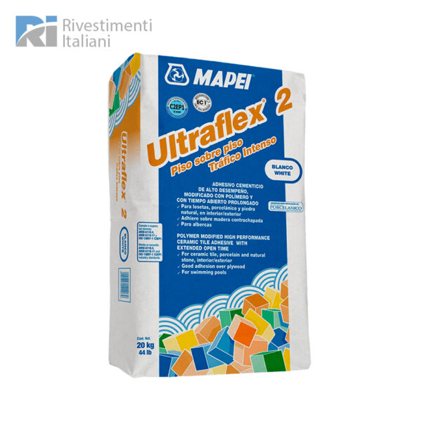 Ultraflex 2 Mapei - Adhesivo para pisos porcelánicos y piedra natural. Pega piso sobre piso - tráfico intenso.