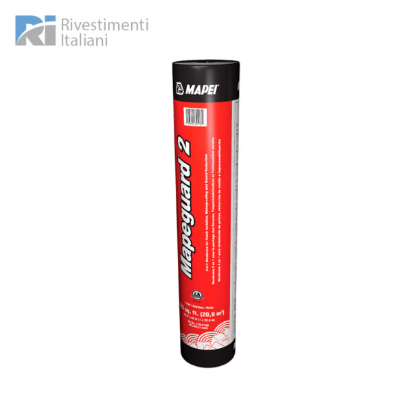 Mapeguard 2 Mapei - Membrana 3 en 1 para aislamiento de grietas, reducción de sonido e impermeabilización.